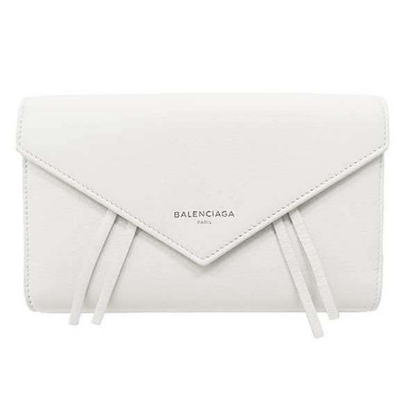 BALENCIAGA Women´s Wallet Long Leather Paper Money White 371661